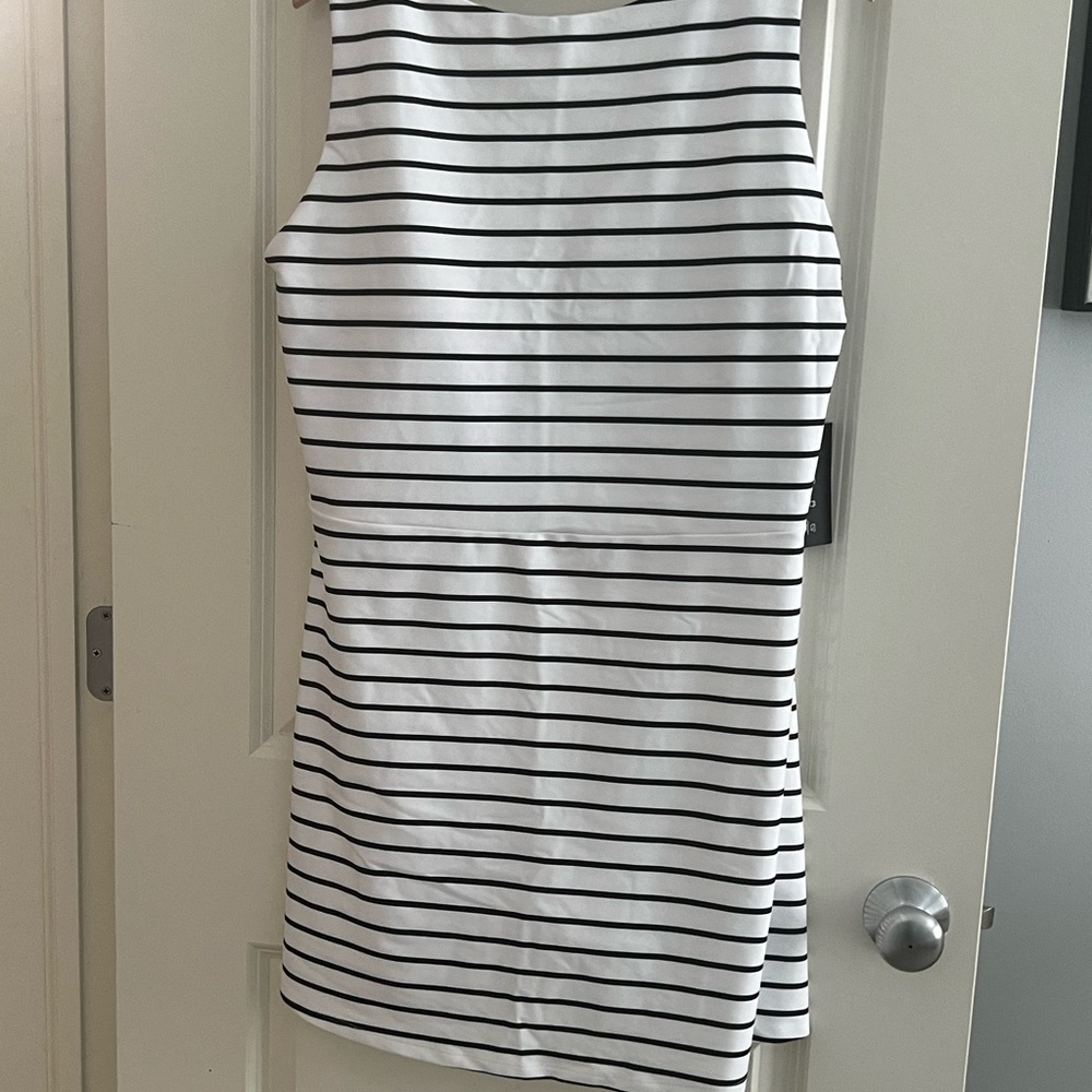 NWT Abercrombie & Fitch YPB SculptLUX Slash Mini Dress XXL Striped - Picture 10 of 11